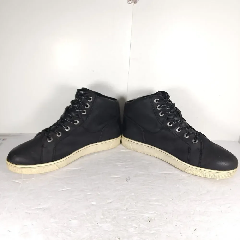Harley Davidson Men's Midland US9M Black Leather Waterproof Laceup Ankle Boots
